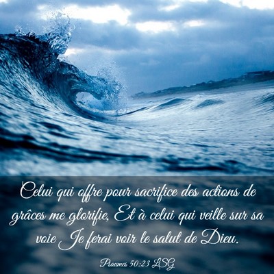 Picture 03 - Psaumes 50:23 LSG - Celui qui offre pour sacrifice des actions de - Bible Verse Picture