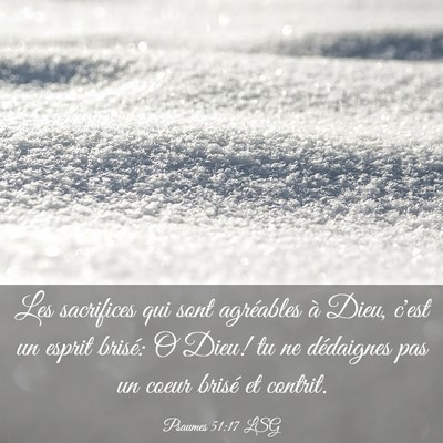 Picture 03 - Psaumes 51:17 LSG - Les sacrifices qui sont agréables à Dieu, c'est - Bible Verse Picture