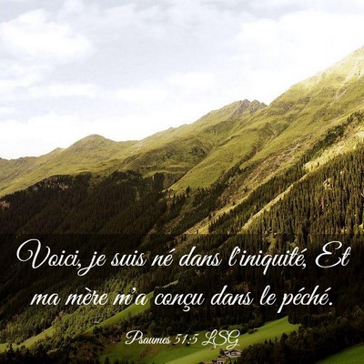 Picture 03 - Psaumes 51:5 LSG - Voici, je suis né dans l'iniquité, Et ma mère - Bible Verse Picture