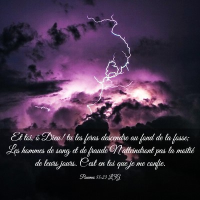 Picture 03 - Psaumes 55:23 LSG - Et toi, ô Dieu! tu les feras descendre au fond - Bible Verse Picture