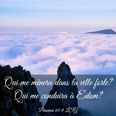 Picture 03 - Psaumes 60:9 LSG - Qui me mènera dans la ville forte? Qui me - Bible Verse Picture
