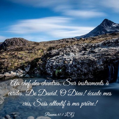 Picture 03 - Psaumes 61:1 LSG - Au chef des chantres. Sur instruments à cordes. - Bible Verse Picture