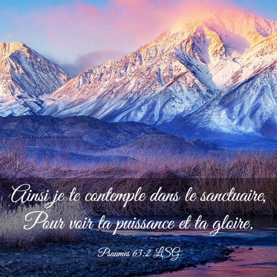 Picture 03 - Psaumes 63:2 LSG - Ainsi je te contemple dans le sanctuaire, Pour - Bible Verse Picture