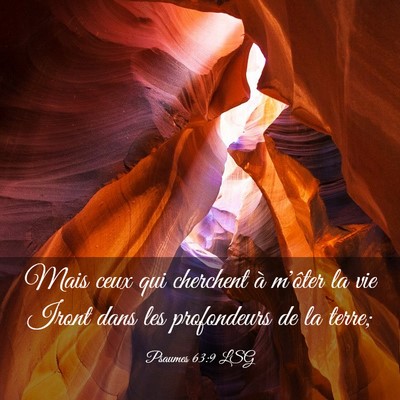 Picture 03 - Psaumes 63:9 LSG - Mais ceux qui cherchent à m'ôter la vie Iront - Bible Verse Picture