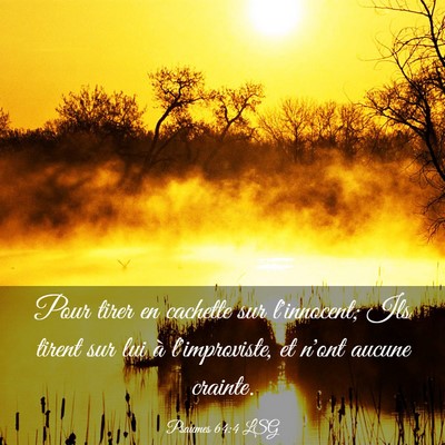 Picture 03 - Psaumes 64:4 LSG - Pour tirer en cachette sur l'innocent; Ils tirent - Bible Verse Picture