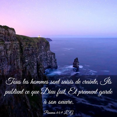 Picture 03 - Psaumes 64:9 LSG - Tous les hommes sont saisis de crainte, Ils - Bible Verse Picture
