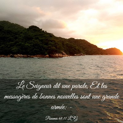 Picture 03 - Psaumes 68:11 LSG - Le Seigneur dit une parole, Et les messagères de - Bible Verse Picture