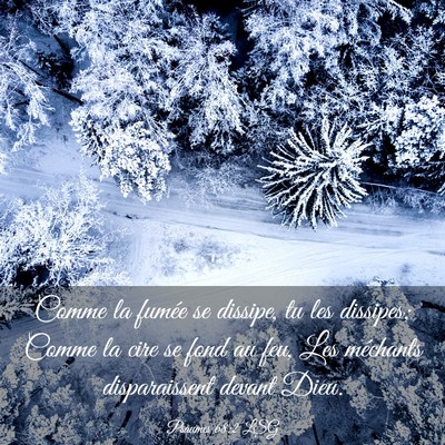 Picture 03 - Psaumes 68:2 LSG - Comme la fumée se dissipe, tu les dissipes; - Bible Verse Picture