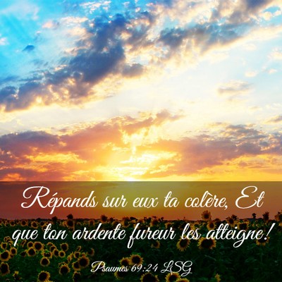Picture 03 - Psaumes 69:24 LSG - Répands sur eux ta colère, Et que ton ardente - Bible Verse Picture