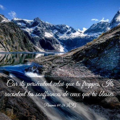Picture 03 - Psaumes 69:26 LSG - Car ils persécutent celui que tu frappes, Ils - Bible Verse Picture
