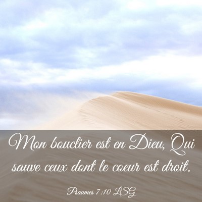 Picture 03 - Psaumes 7:10 LSG - Mon bouclier est en Dieu, Qui sauve ceux dont le - Bible Verse Picture
