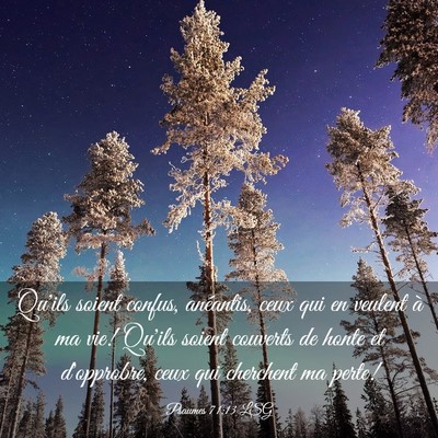 Picture 03 - Psaumes 71:13 LSG - Qu'ils soient confus, anéantis, ceux qui en - Bible Verse Picture