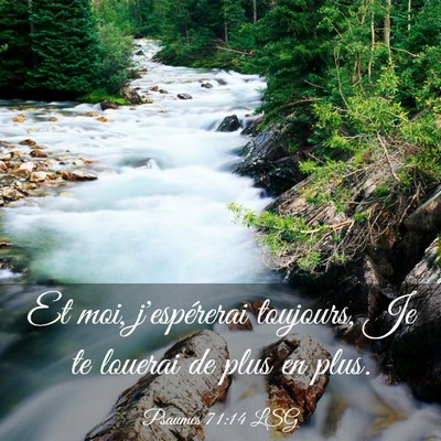 Picture 03 - Psaumes 71:14 LSG - Et moi, j'espérerai toujours, Je te louerai de - Bible Verse Picture