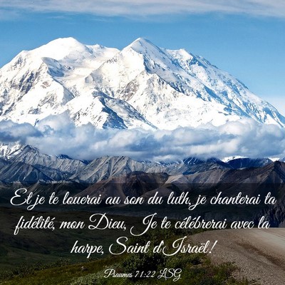Picture 03 - Psaumes 71:22 LSG - Et je te louerai au son du luth, je chanterai ta - Bible Verse Picture
