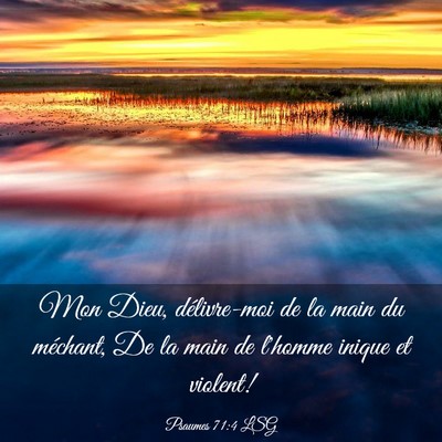 Picture 03 - Psaumes 71:4 LSG - Mon Dieu, délivre-moi de la main du méchant, De - Bible Verse Picture