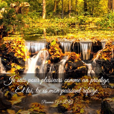 Picture 03 - Psaumes 71:7 LSG - Je suis pour plusieurs comme un prodige, Et toi, - Bible Verse Picture