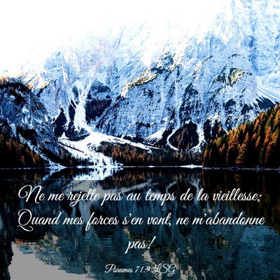 Picture 03 - Psaumes 71:9 LSG - Ne me rejette pas au temps de la vieillesse; - Bible Verse Picture