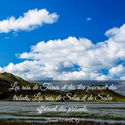 Picture 03 - Psaumes 72:10 LSG - Les rois de Tarsis et des îles paieront des - Bible Verse Picture