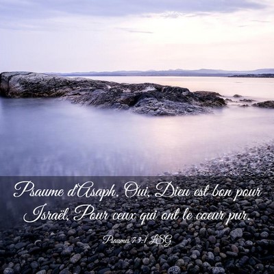 Picture 03 - Psaumes 73:1 LSG - Psaume d'Asaph. Oui, Dieu est bon pour Israël, - Bible Verse Picture
