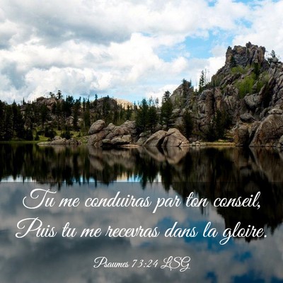 Picture 03 - Psaumes 73:24 LSG - Tu me conduiras par ton conseil, Puis tu me - Bible Verse Picture