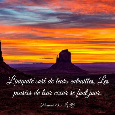 Picture 03 - Psaumes 73:7 LSG - L'iniquité sort de leurs entrailles, Les - Bible Verse Picture
