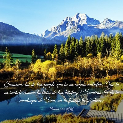 Picture 03 - Psaumes 74:2 LSG - Souviens-toi de ton peuple que tu as acquis - Bible Verse Picture