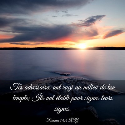Picture 03 - Psaumes 74:4 LSG - Tes adversaires ont rugi au milieu de ton temple; - Bible Verse Picture
