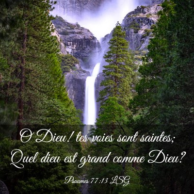 Picture 03 - Psaumes 77:13 LSG - O Dieu! tes voies sont saintes; Quel dieu est - Bible Verse Picture