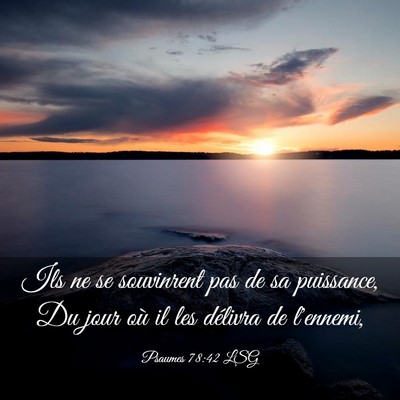 Picture 03 - Psaumes 78:42 LSG - Ils ne se souvinrent pas de sa puissance, Du jour - Bible Verse Picture