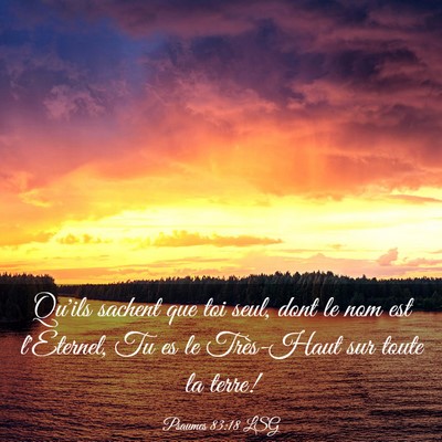 Picture 03 - Psaumes 83:18 LSG - Qu'ils sachent que toi seul, dont le nom est - Bible Verse Picture