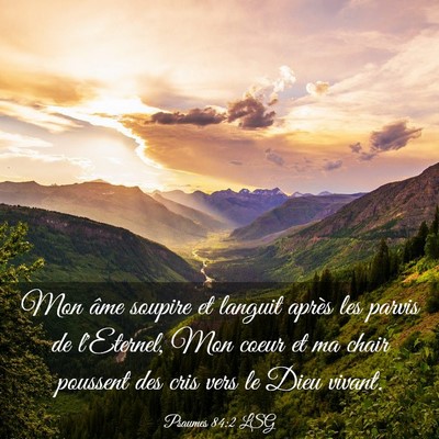 Picture 03 - Psaumes 84:2 LSG - Mon âme soupire et languit après les parvis de - Bible Verse Picture