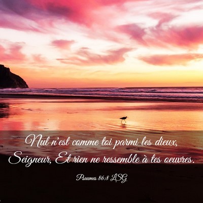 Picture 03 - Psaumes 86:8 LSG - Nul n'est comme toi parmi les dieux, Seigneur, Et - Bible Verse Picture