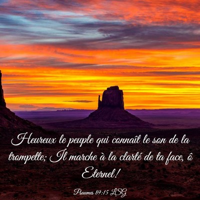 Picture 03 - Psaumes 89:15 LSG - Heureux le peuple qui connaît le son de la - Bible Verse Picture