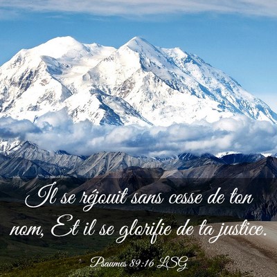 Picture 03 - Psaumes 89:16 LSG - Il se réjouit sans cesse de ton nom, Et il se - Bible Verse Picture