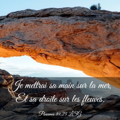 Picture 03 - Psaumes 89:25 LSG - Je mettrai sa main sur la mer, Et sa droite sur - Bible Verse Picture