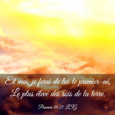 Picture 03 - Psaumes 89:27 LSG - Et moi, je ferai de lui le premier-né, Le plus - Bible Verse Picture