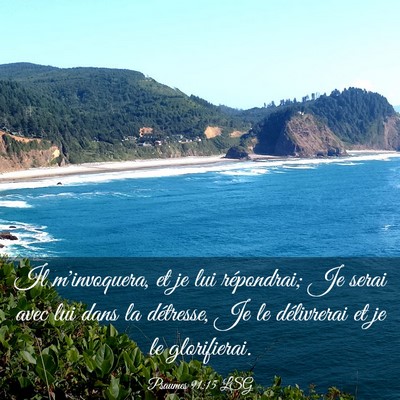 Picture 03 - Psaumes 91:15 LSG - Il m'invoquera, et je lui répondrai; Je serai - Bible Verse Picture