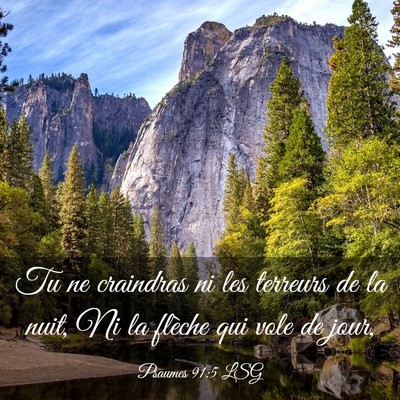 Picture 03 - Psaumes 91:5 LSG - Tu ne craindras ni les terreurs de la nuit, Ni la - Bible Verse Picture