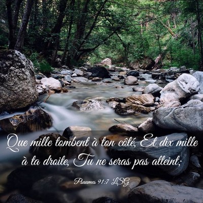 Picture 03 - Psaumes 91:7 LSG - Que mille tombent à ton côté, Et dix mille à - Bible Verse Picture