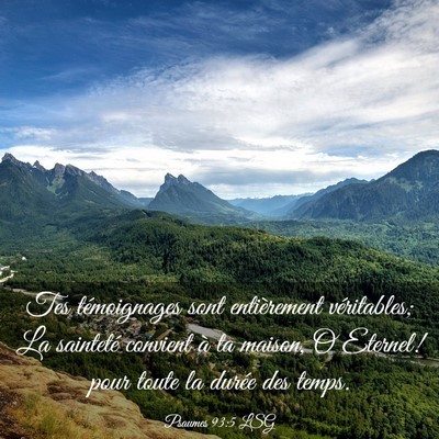 Picture 03 - Psaumes 93:5 LSG - Tes témoignages sont entièrement véritables; - Bible Verse Picture