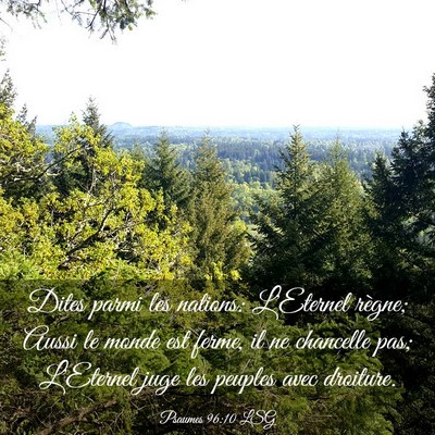 Picture 03 - Psaumes 96:10 LSG - Dites parmi les nations: L'Eternel règne; Aussi - Bible Verse Picture