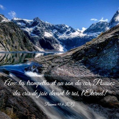 Picture 03 - Psaumes 98:6 LSG - Avec les trompettes et au son du cor, Poussez des - Bible Verse Picture