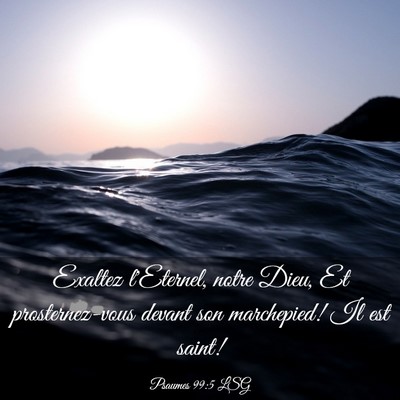 Picture 03 - Psaumes 99:5 LSG - Exaltez l'Eternel, notre Dieu, Et prosternez-vous - Bible Verse Picture