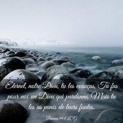 Picture 03 - Psaumes 99:8 LSG - Eternel, notre Dieu, tu les exauças, Tu fus pour - Bible Verse Picture