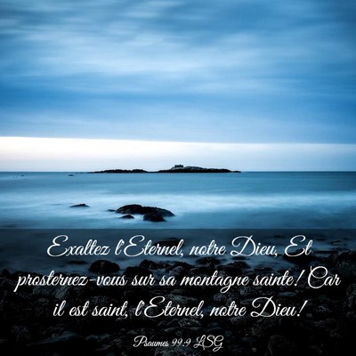 Picture 03 - Psaumes 99:9 LSG - Exaltez l'Eternel, notre Dieu, Et prosternez-vous - Bible Verse Picture
