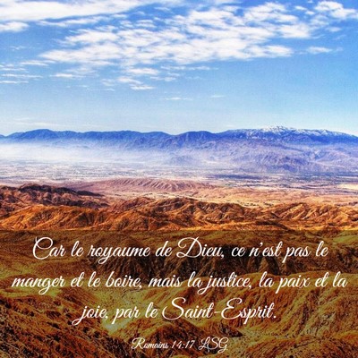 Picture 03 - Romains 14:17 LSG - Car le royaume de Dieu, ce n'est pas le manger et - Bible Verse Picture
