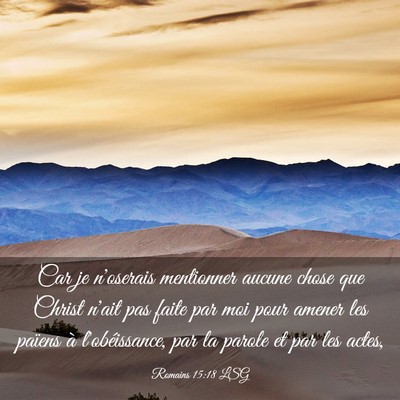 Picture 03 - Romains 15:18 LSG - Car je n'oserais mentionner aucune chose que - Bible Verse Picture