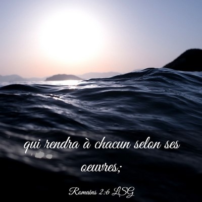 Picture 03 - Romains 2:6 LSG - qui rendra à chacun selon ses - Bible Verse Picture