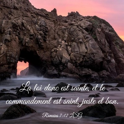 Picture 03 - Romains 7:12 LSG - La loi donc est sainte, et le commandement est - Bible Verse Picture
