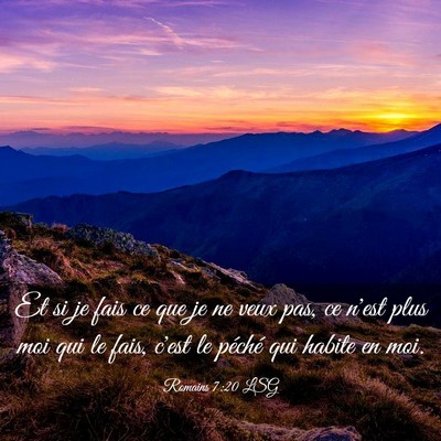 Picture 03 - Romains 7:20 LSG - Et si je fais ce que je ne veux pas, ce n'est - Bible Verse Picture